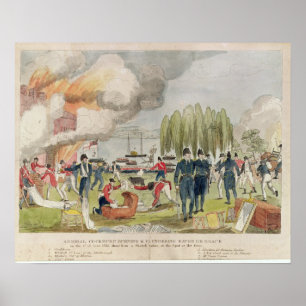 Verbranding en plundering van admiraal Cockburn Poster