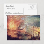 Verbranding van de woningen van het Parlement door Briefkaart (Voorkant / Achterkant)