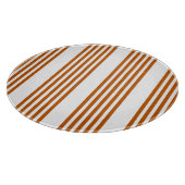 Verbrandt oranje en wit vijf streepjespatroon snijplank (Hoek)