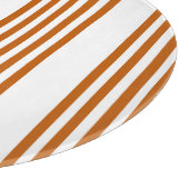 Verbrandt oranje en wit vijf streepjespatroon snijplank (Hoek)