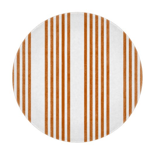 Verbrandt oranje en wit vijf streepjespatroon snijplank (Voorkant)
