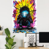 Verbrijzelde reflecties – surrealistische expressi poster (Thuiskantoor)