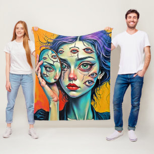 verbrijzelde zelfreflectie-kunst fleece deken