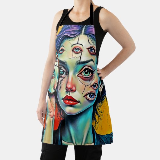 verbrijzelde zelfreflectie-kunst schort (Insitu)