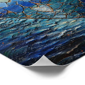 Verbroken blauw hart Poster (Hoek)