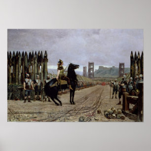 Vercingetorix voor Caesar, 52 v.v., 1886 Poster