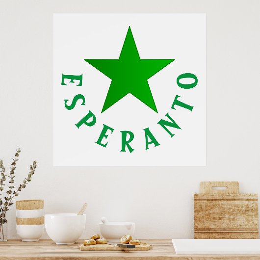 Verda Stelo (Esperanto Star) Poster (Keuken)