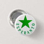 Verda Stelo (Esperanto Star) Ronde Button 3,2 Cm (Voorkant /achterkant)