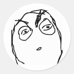 Verdacht gezicht ronde sticker