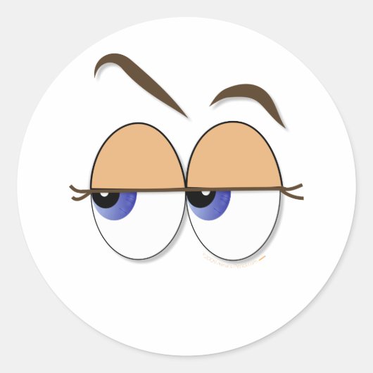 Verdachte ogen Sideways oogbollen bekijken Ronde Sticker (Voorkant)