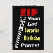 VERDACHTE verjaardag Zip je Sjabloon Kaart (Voorkant / Achterkant)