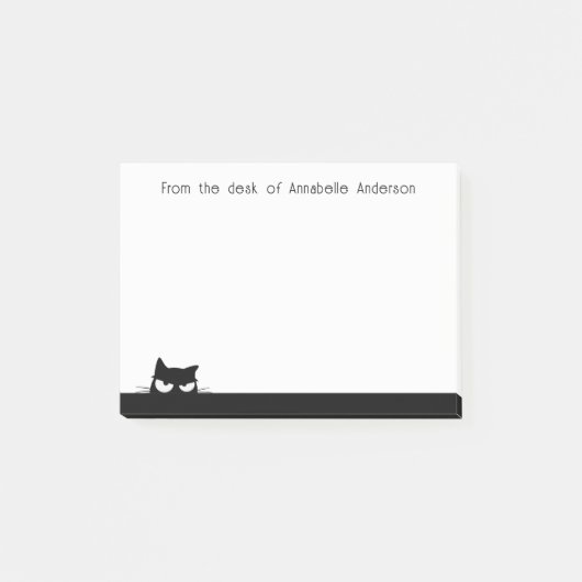 Verdachte Zwarte Kat Personaliseer Notities Post-it® Notes (Voorkant)