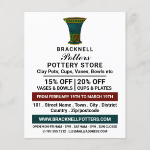 Verdampen, aardewerk, potten en omkeren flyer