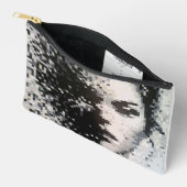 Verdamping Zwart-wit Pixel Art Portret Etui (Open)