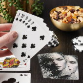 Verdamping Zwart-wit Pixel Art Portret Pokerkaarten (Insitu)