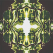 Verdant Abstract Green Gold Black White Fluid Art Sticker (Voorkant)