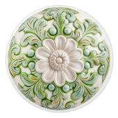 Verdant Blossom Elegance Keramische Knob Pull Knop (Voorkant)