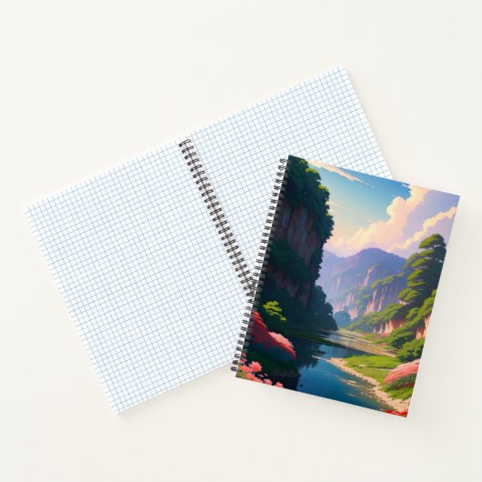 Verdant Canyon met een Stromende Rivier Notitieboek (Binnen)