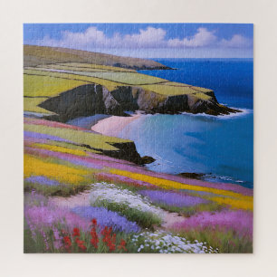 Verdant Cliffs en Azure Waves Legpuzzel
