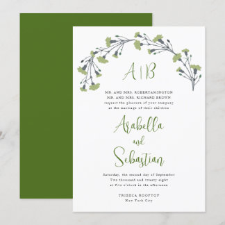 Verdant Floral Arch Wedding Invitation Kaart