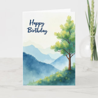 Verdant Forest Birthday Card Kaart