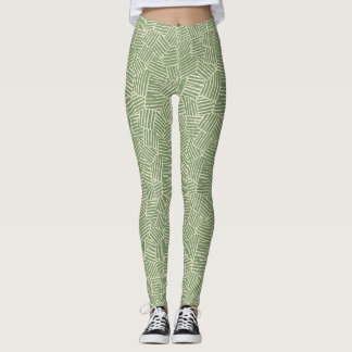 Verdant geweven lijnen | Middeleeuwse moderne geom Leggings