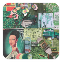 Verdant groen collage sticker