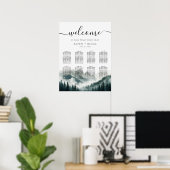 Verdant Peaks Misty Forest Seating Chart Poster (Thuiskantoor)