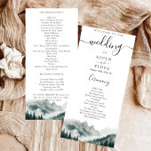 Verdant Peaks Mountain Wedding Program Programma