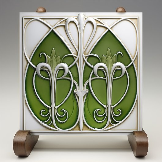 Verdant Vines Art Nouveau Tegeltje