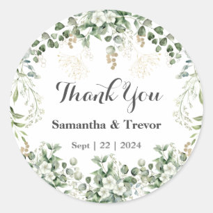 Verdant Vineyard gelooft: Goud & Groen gebladerte Ronde Sticker