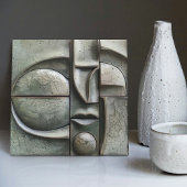 Verdant Vision Abstracte keramische Tegel Tegeltje