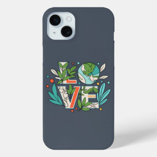 🌿 Verdant Visions: Eco Liefde Telefoonhoesje 🍃💚 iPhone 15 Mini Hoesje