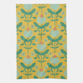 Verdant Whimsy Flowers Yellow Theedoek (Verticaal)