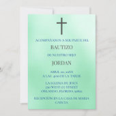 Verde Invitación de bautizo Kaart (Voorkant)