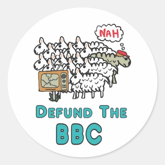 Verdedig de BBC Ronde Sticker (Voorkant)