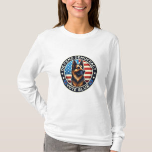 Verdedig de democratie - Stem Blauw - German Sheph T-shirt