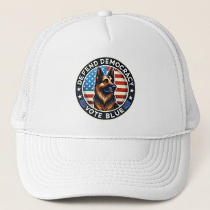 Verdedig de democratie - Stem Blauw - German Sheph Trucker Pet