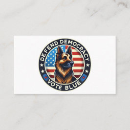 Verdedig de democratie - Stem Blauw - German Sheph Visitekaartje