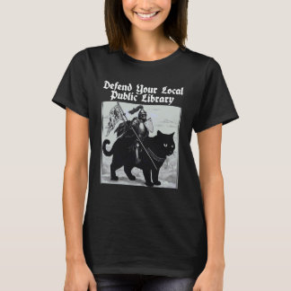 Verdedig Je Lokale Openbare Bibliotheek Ridder Kat T-shirt