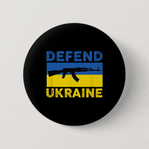 Verdedig Oekraïne - Steun Oekraïne - Vlag Ak-47 Ak Ronde Button 5,7 Cm