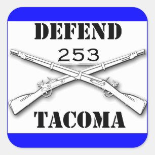 Verdedig Tacoma Vierkante Sticker