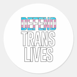 Verdedig Translevens Ronde Sticker