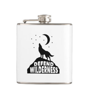 Verdedig Wilderness Wolf Maan Heupfles