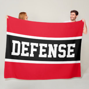 VERDEDIGING Bold Sportief Helder Rood Zwart Wit St Fleece Deken
