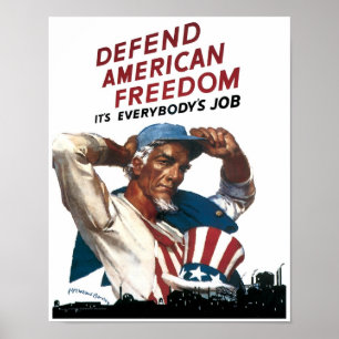 Verdediging van de Amerikaanse vrijheid Poster