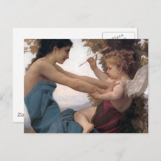 Verdediging van een hart tegen Eros Bougereau Briefkaart (Voorkant / Achterkant)