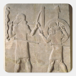 Verdediging van twee soldaten vierkante sticker