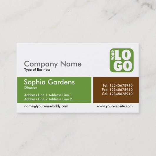 Verdeelde Band - Avocado Groen - Logo Visitekaartje (Voorkant)