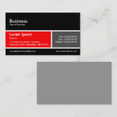 Verdeelde band v2 Rood en Donkergrijs Visitekaartje (Voorkant / Achterkant)